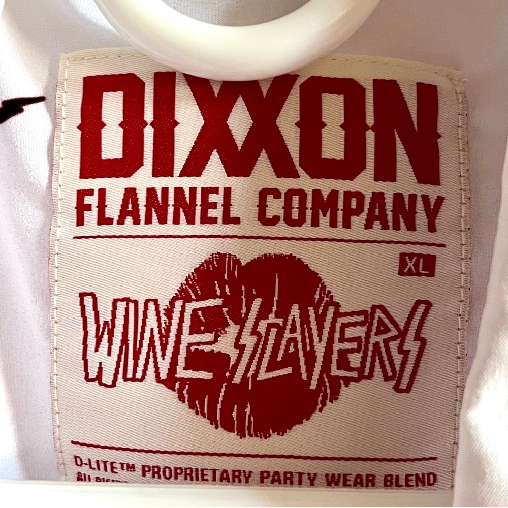 DIXXON Wine Slayers Sz XL Wineglass Novelty Print Party Theme Button Up Shirt - Picture 7 of 13